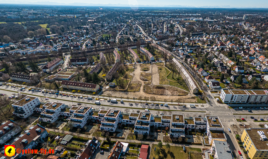 21.03.2023 - Luftbilder von der Baustelle Maikäfersiedlung in Berg am Laim